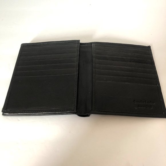 Paul and Taylor Genuine Black Leather Trifold Mens Wallet Card Holder - Picture 2 of 7